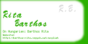 rita barthos business card